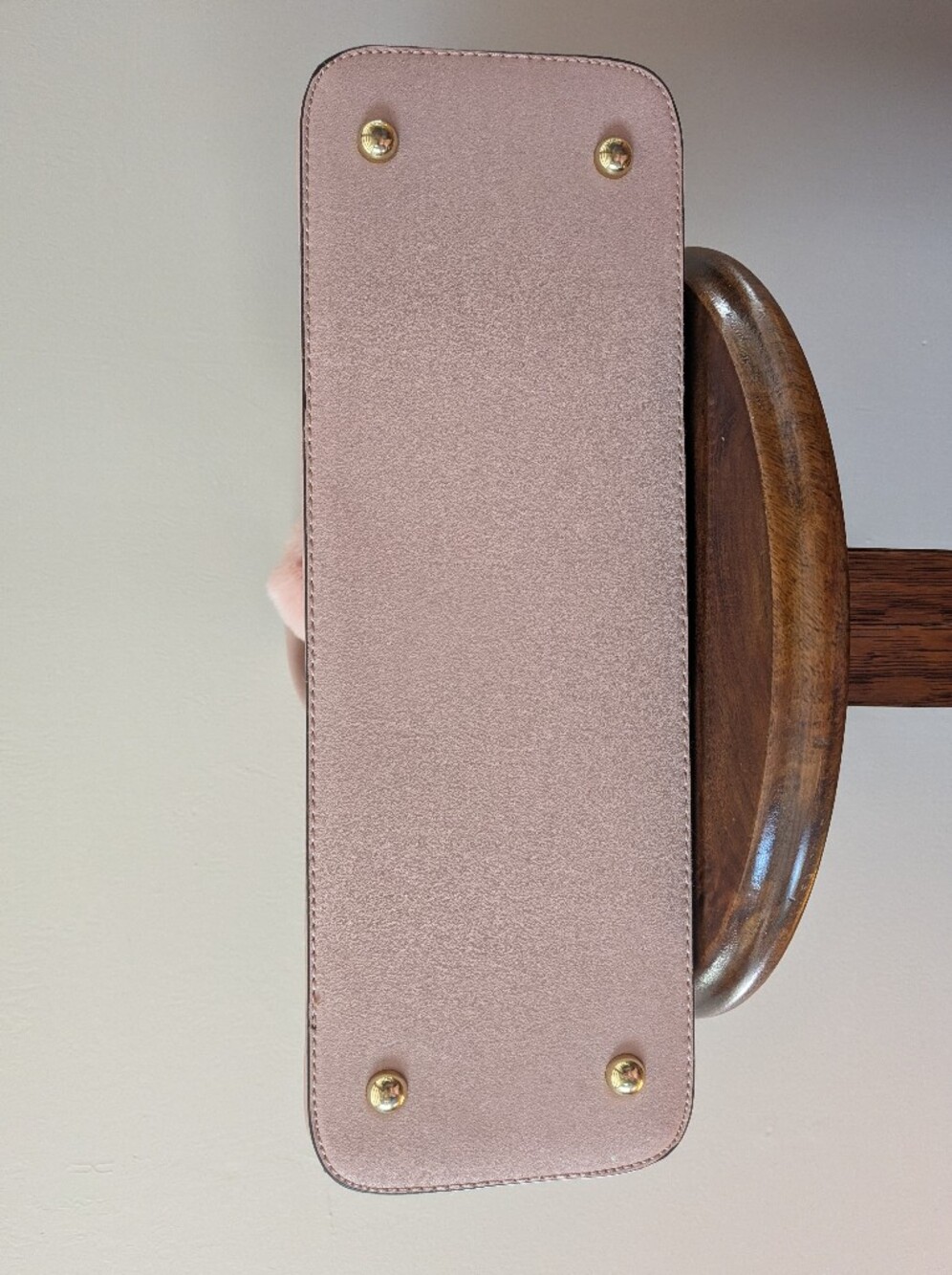Anne Klein Dome Satchel Handbag Purse Top Handle Bag Pink Footed Stud W/ Pompom - Picture 13 of 16